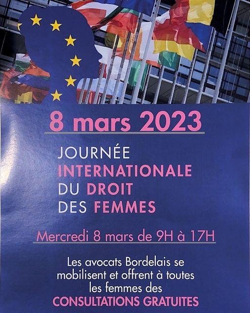 CDAD Gironde - Le barreau de Bordeaux se mobilise pour la journée internationale des droits des femmes !
