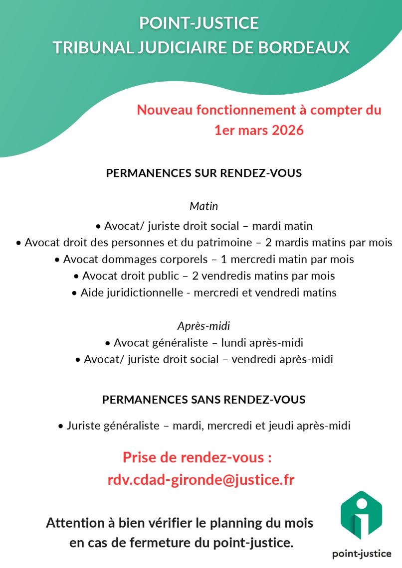 CDAD Gironde - /!\ Attention, changement de fonctionnement. /!\