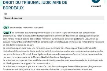 Le CDAD 33 recrute un(e) volontaire en service civique !