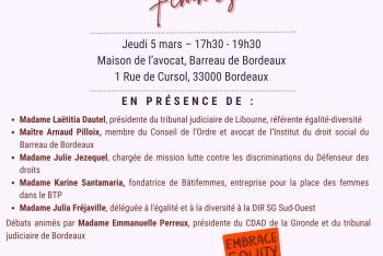 Table ronde organisée par le CDAD à l'occasion de la journée internationale des droits des femmes !